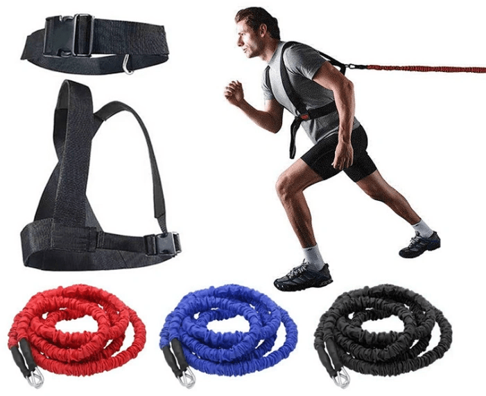 Double resistance band pull pull rope stretch track and field track and field race force explosive jump - WILKYs