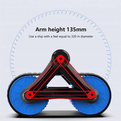 Double Wheel Abdominal Exerciser Women Men Automatic Rebound Ab Wheel Roller Waist Trainer Gym Sports Home Exercise Devices - WILKYs