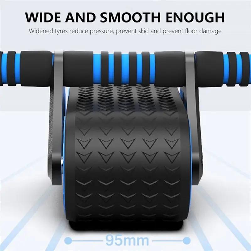 Double Wheel Abdominal Exerciser Women Men Automatic Rebound Ab Wheel Roller Waist Trainer Gym Sports Home Exercise Devices - WILKYs