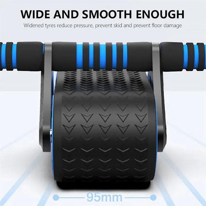 Double Wheel Abdominal Exerciser Women Men Automatic Rebound Ab Wheel Roller Waist Trainer Gym Sports Home Exercise Devices - WILKYs