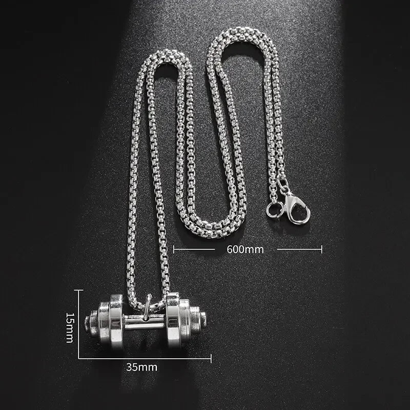 Dumbbell Pendant Necklace for Fitness Lovers - WILKYs