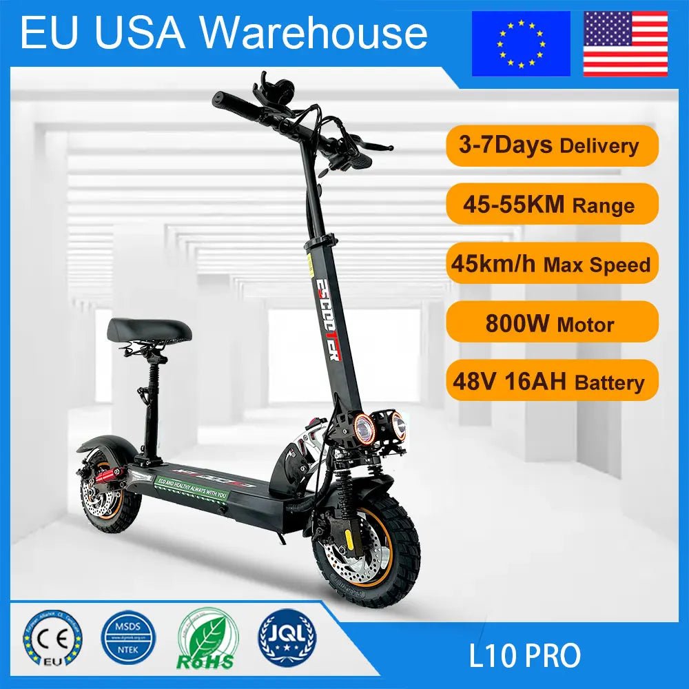 E - Scooter 800W Powerful Electric Kick Scooter Anti - skid Off Road Tire 45KM/H e Scooter 45km 55km Range - WILKYs
