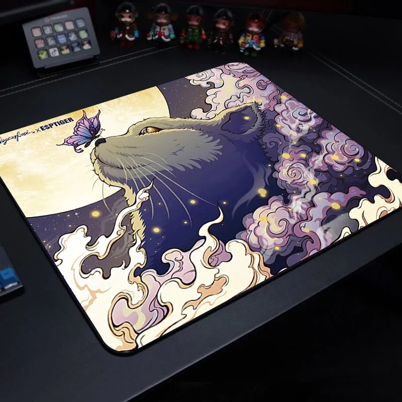 E - sports Tiger Cute Small Mouse Pad Gaming Laptops Mousepad Gamer Carpet Keyboard Mat Desk Protector Anime Cartoon Mouse Pads - WILKYs