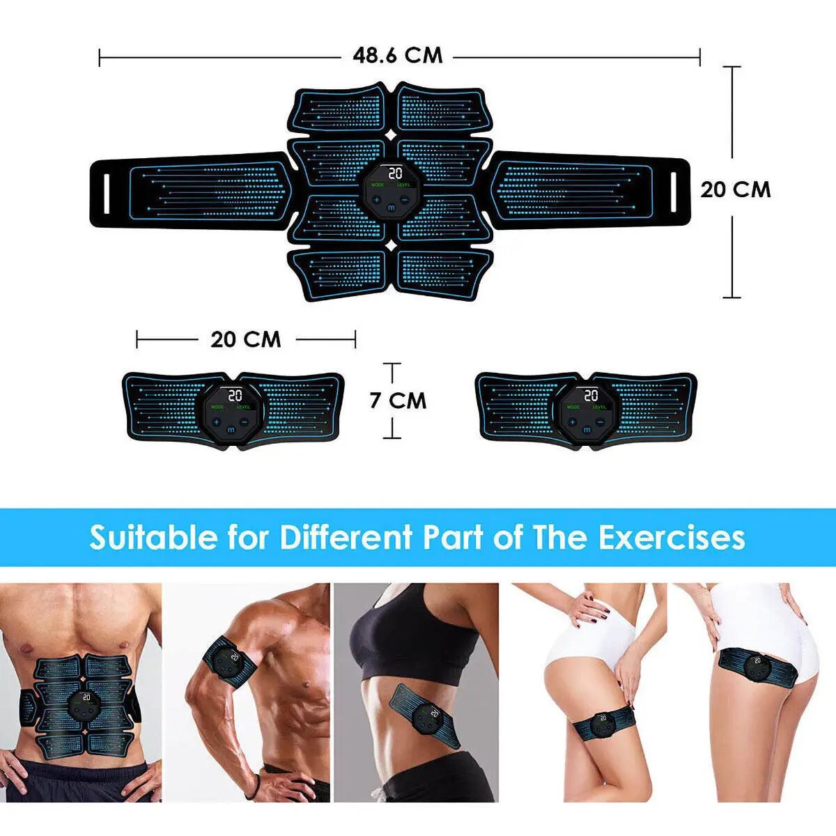 EMS Wireless Muscle Stimulator Rechargeable Fitness Hip And Abdominal Training Electric Slimming Patch Body Shaping Massager - WILKYs