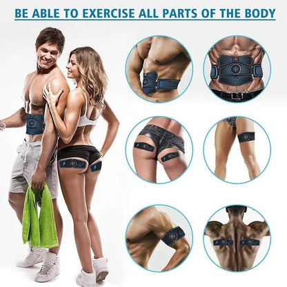 EMS Wireless Muscle Stimulator Rechargeable Fitness Hip And Abdominal Training Electric Slimming Patch Body Shaping Massager - WILKYs