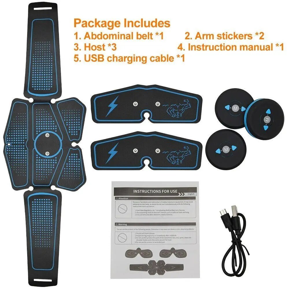 EMS Wireless Muscle Stimulator Rechargeable Fitness Hip And Abdominal Training Electric Slimming Patch Body Shaping Massager - WILKYs