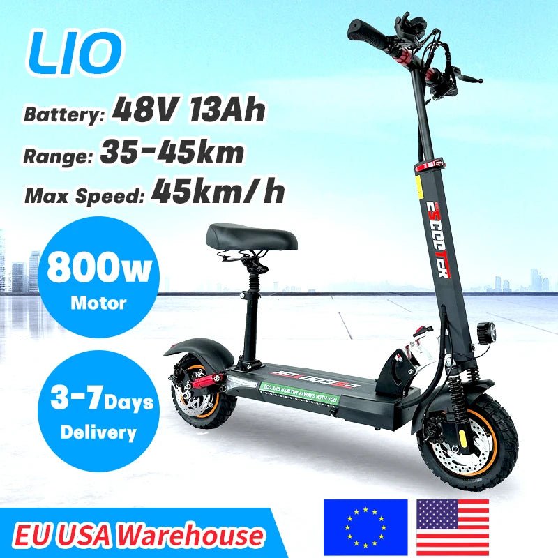 European US Warehouse Foldable 2 Wheel Portable Mobility Electric Scooter 800w For Adult - WILKYs