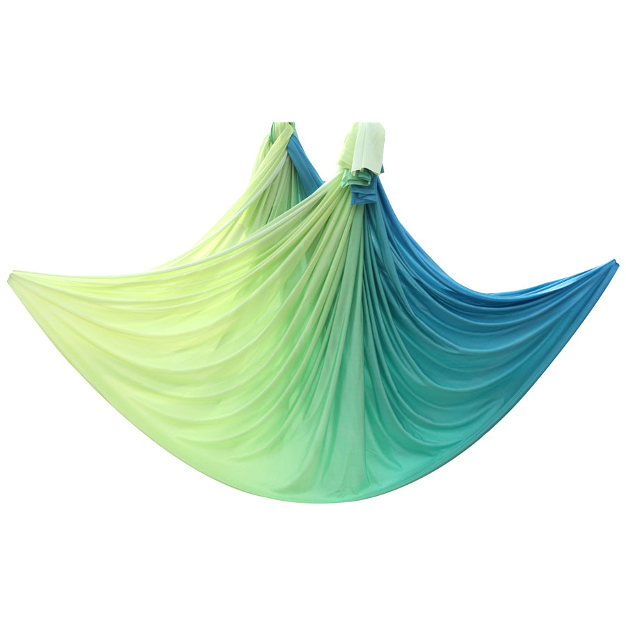 WILKYs0Home Color Gradient Aerial Yoga Hammock Fabric
 Product information:
 


 Fabric: High Density Nylon, good quality, comfortable and stretchy, perfect for yoga hammock swings.
 
 Size: 5m (5M x 2.8M). If you need