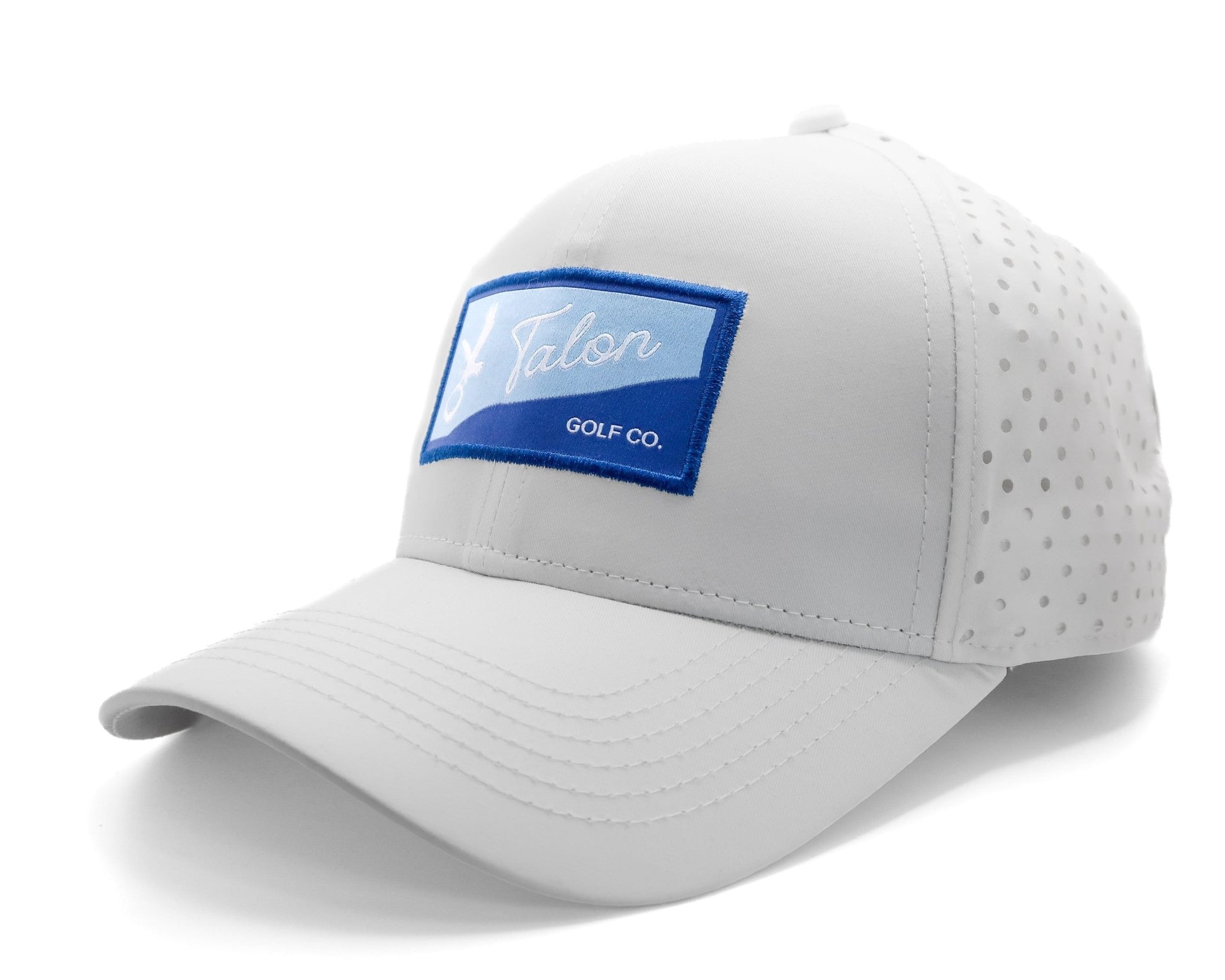 "Fade to Blue" White Talon Performance Hat – Breathable & Adjustable - WILKYs