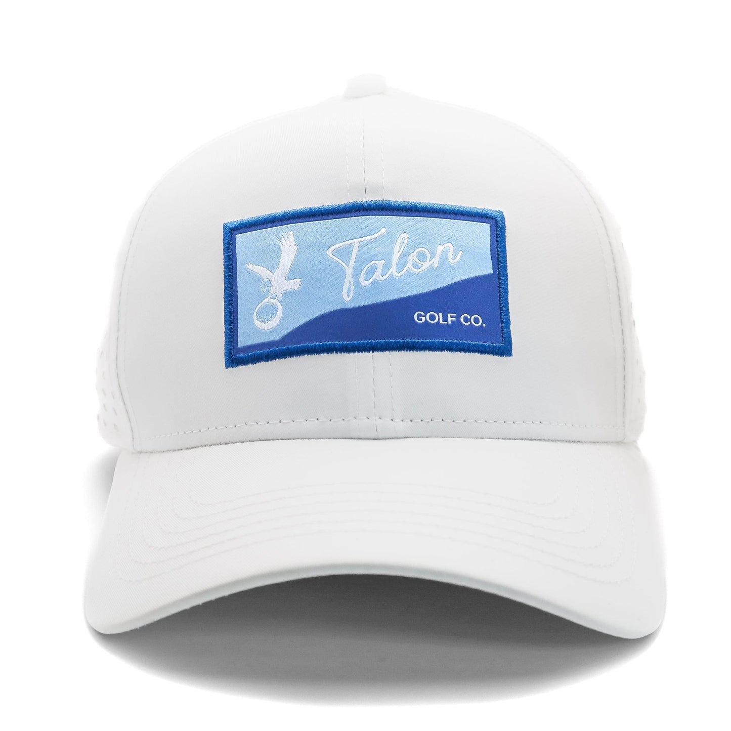 "Fade to Blue" White Talon Performance Hat – Breathable & Adjustable - WILKYs