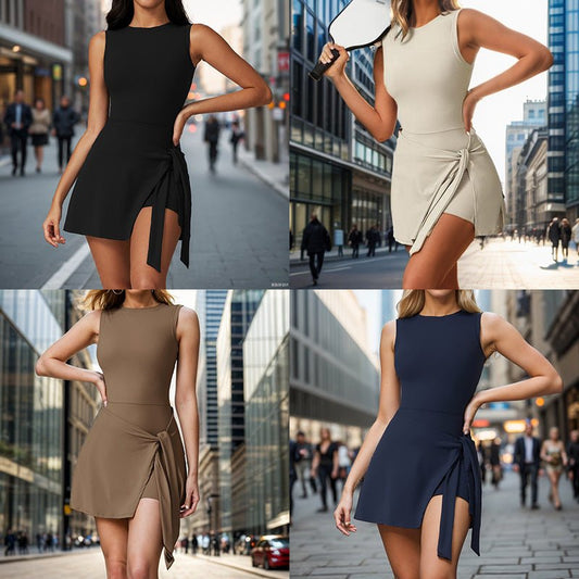 Fake Two - piece Anti - exposure Tight Exercise Fitness Yoga Tennis Skirt Sport Dress - WILKYs