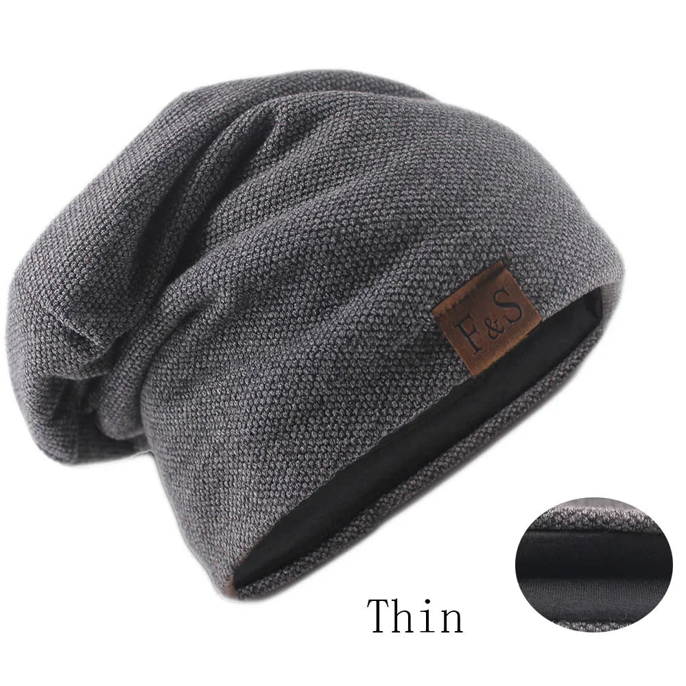 Fashion Bonnet Hat For Men And Women Autumn Knitted Solid Color Skullies Beanies Spring Casual Soft Turban Hats Hip Hop Beanie - WILKYs