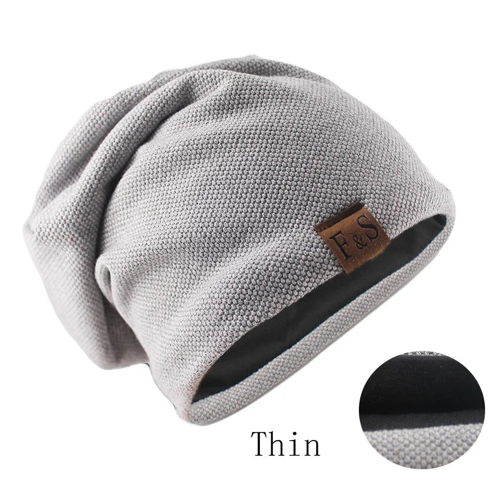 Fashion Bonnet Hat For Men And Women Autumn Knitted Solid Color Skullies Beanies Spring Casual Soft Turban Hats Hip Hop Beanie - WILKYs