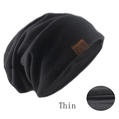Fashion Bonnet Hat For Men And Women Autumn Knitted Solid Color Skullies Beanies Spring Casual Soft Turban Hats Hip Hop Beanie - WILKYs