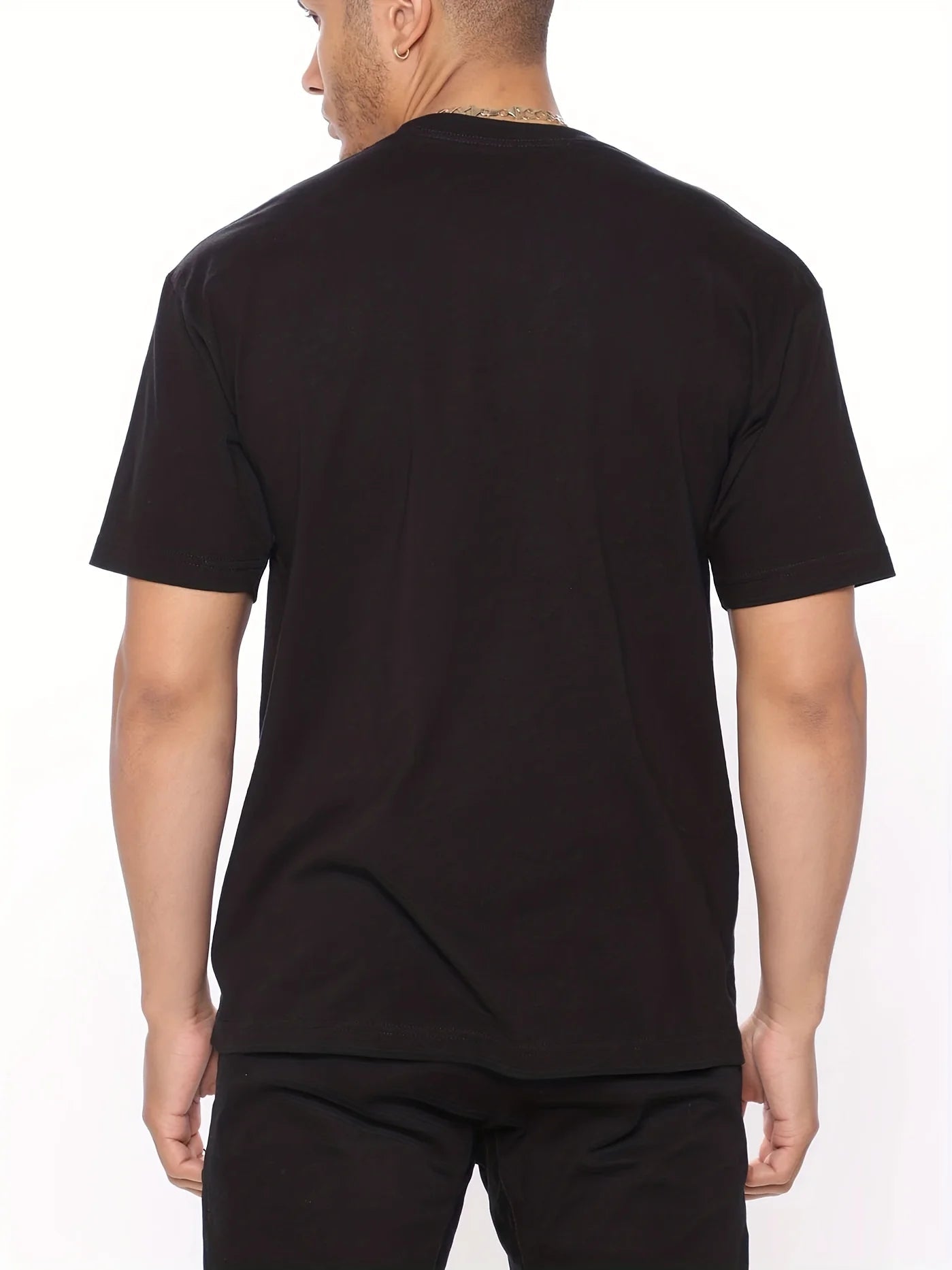 Fashion Forward Mens Black Cat Print T-Shirt - Stylish Hip Hop Crew Neck Tee for Summer Vacations & Unique Gifts - Comfortable - WILKYs