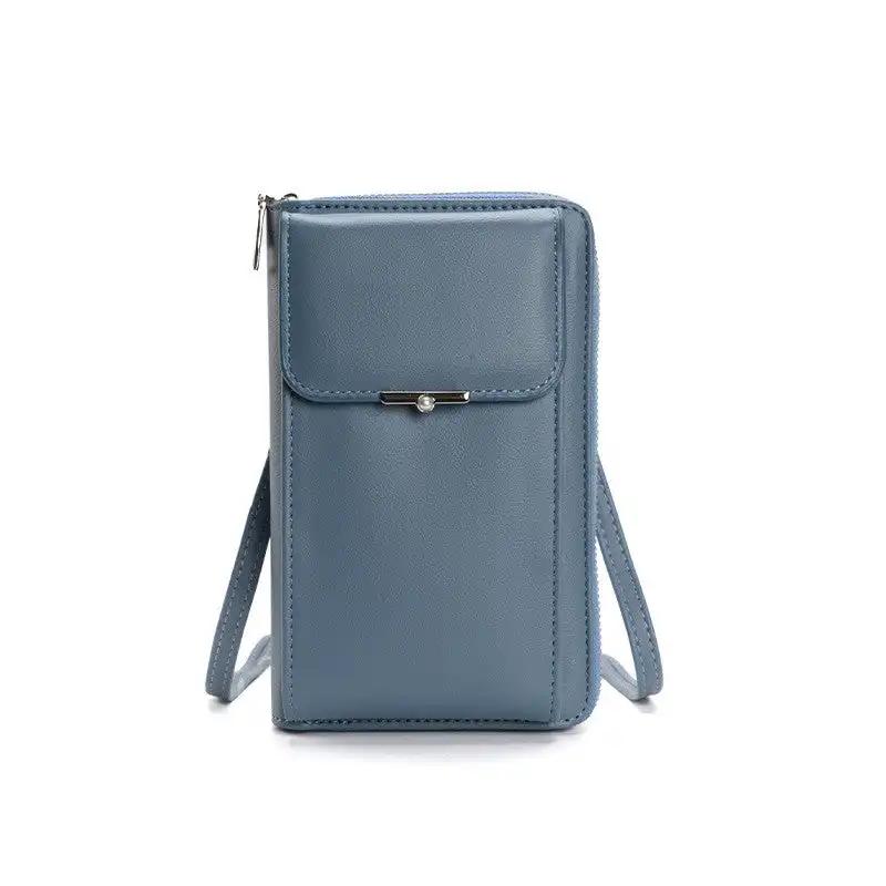 Fashion Large Capacity Mobile Phone Bags Women Small Zipper Crossbody Shoulder Bag Long Wallet - WILKYs