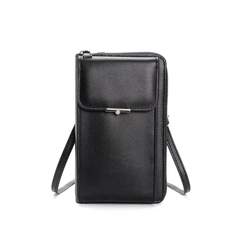 Fashion Large Capacity Mobile Phone Bags Women Small Zipper Crossbody Shoulder Bag Long Wallet - WILKYs