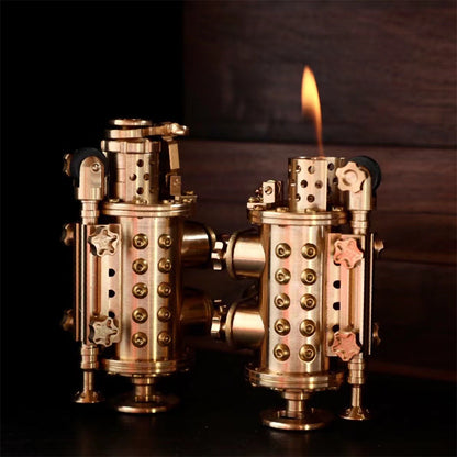 WILKYs0All Copper Handmade Mechanical Punk Kerosene Lighter Trench Machine
 
 Product information :
 
 


 
 Color: Brass
 
 
 
 Material: all copper
 
 
 
 Style: modern minimalist
 
 
 
 Types of lighter oil: kerosene
 
 
 Style: Shaft e