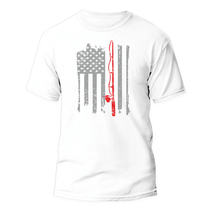 Fishing Rod American Flag Unisex T-Shirt - WILKYs