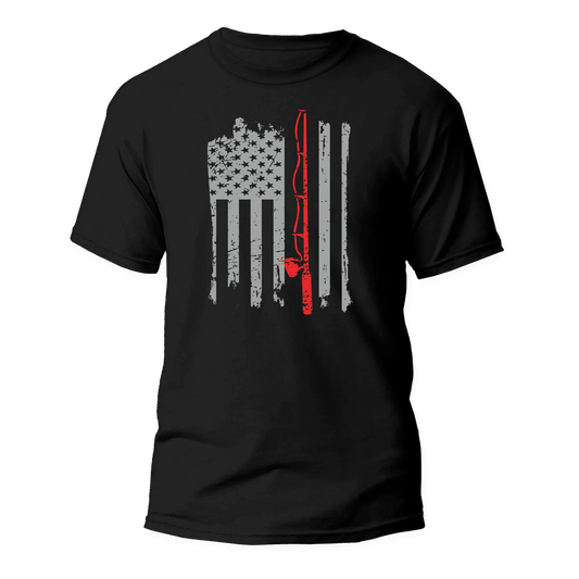 Fishing Rod American Flag Unisex T-Shirt - WILKYs
