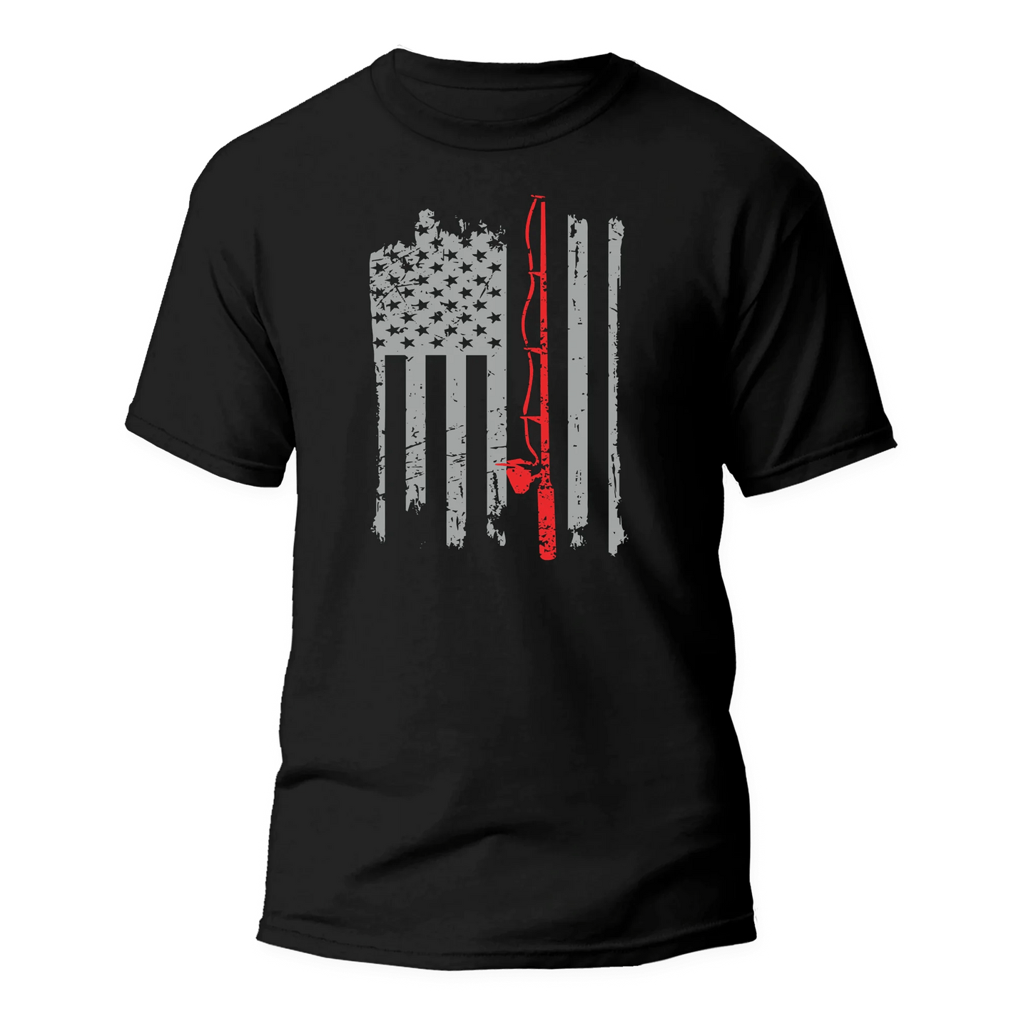 Fishing Rod American Flag Unisex T-Shirt - WILKYs