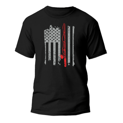 Fishing Rod American Flag Unisex T-Shirt - WILKYs