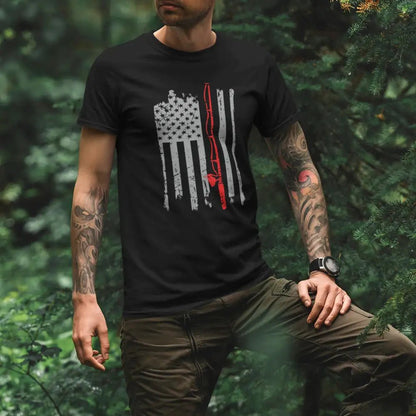 Fishing Rod American Flag Unisex T-Shirt - WILKYs