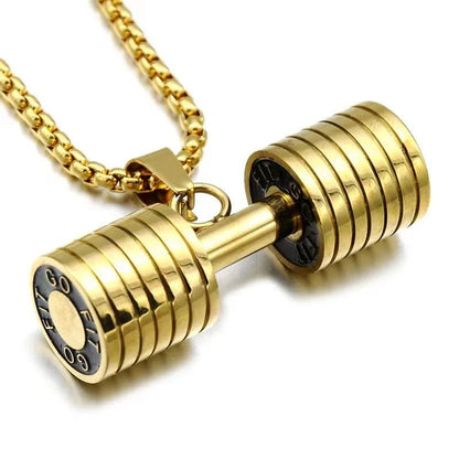 Fitness Dumbbell Pendant Necklace - Gym Jewelry - WILKYs
