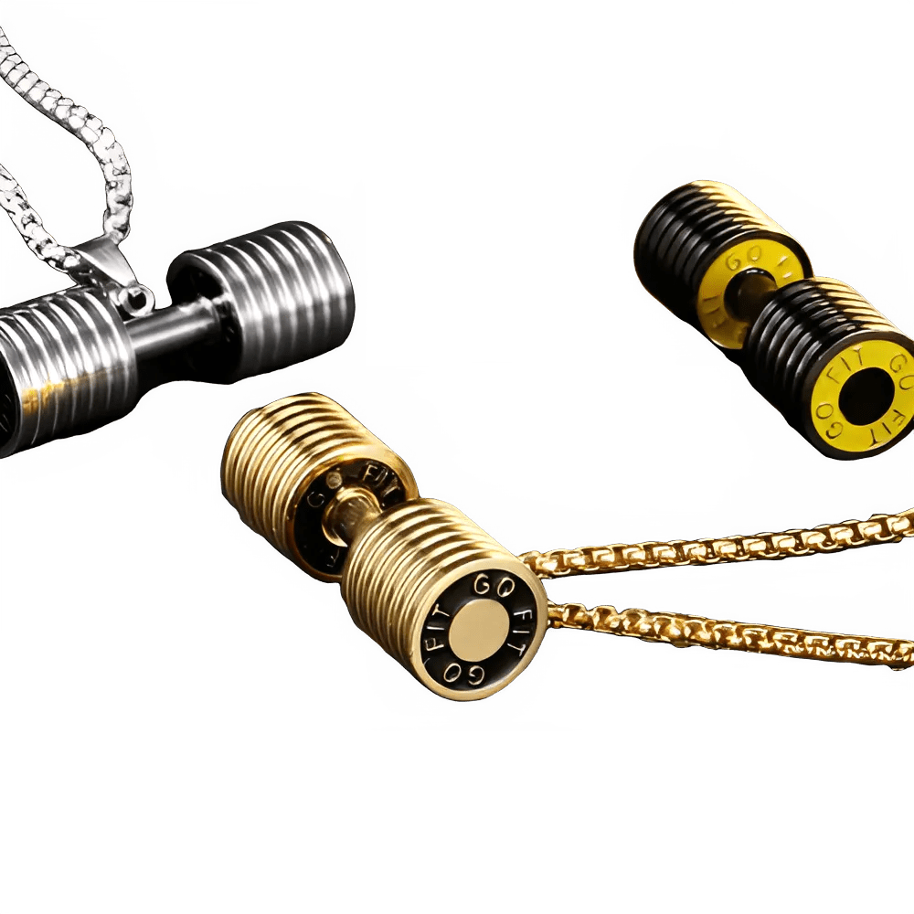 Fitness Dumbbell Pendant Necklace - Gym Jewelry - WILKYs
