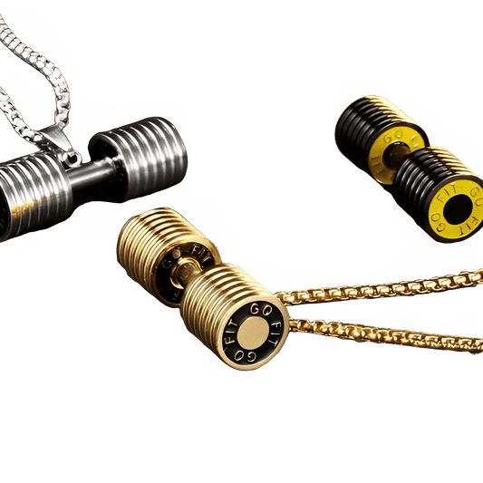 Fitness Dumbbell Pendant Necklace - Gym Jewelry - WILKYs