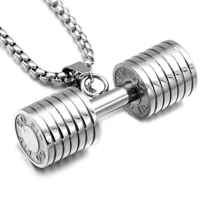 Fitness Dumbbell Pendant Necklace - Gym Jewelry - WILKYs