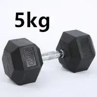 Fitness Hexagonal Rubberized Fixed Dumbbell - WILKYs