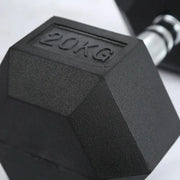 Fitness Hexagonal Rubberized Fixed Dumbbell - WILKYs