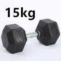 Fitness Hexagonal Rubberized Fixed Dumbbell - WILKYs