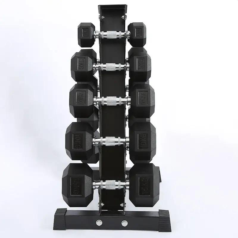 Fitness Hexagonal Rubberized Fixed Dumbbell - WILKYs
