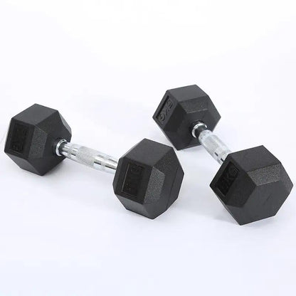 Fitness Hexagonal Rubberized Fixed Dumbbell - WILKYs
