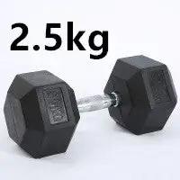 Fitness Hexagonal Rubberized Fixed Dumbbell - WILKYs