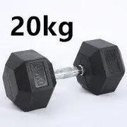 Fitness Hexagonal Rubberized Fixed Dumbbell - WILKYs