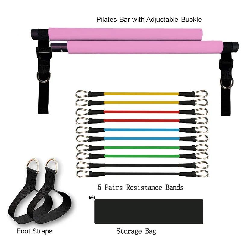 Fitness Yoga Pilates Bar Portable Gym Accessories Sport Elastic Bodybuilding Resistance Bands For Home Trainer Workout Equipment - WILKYs