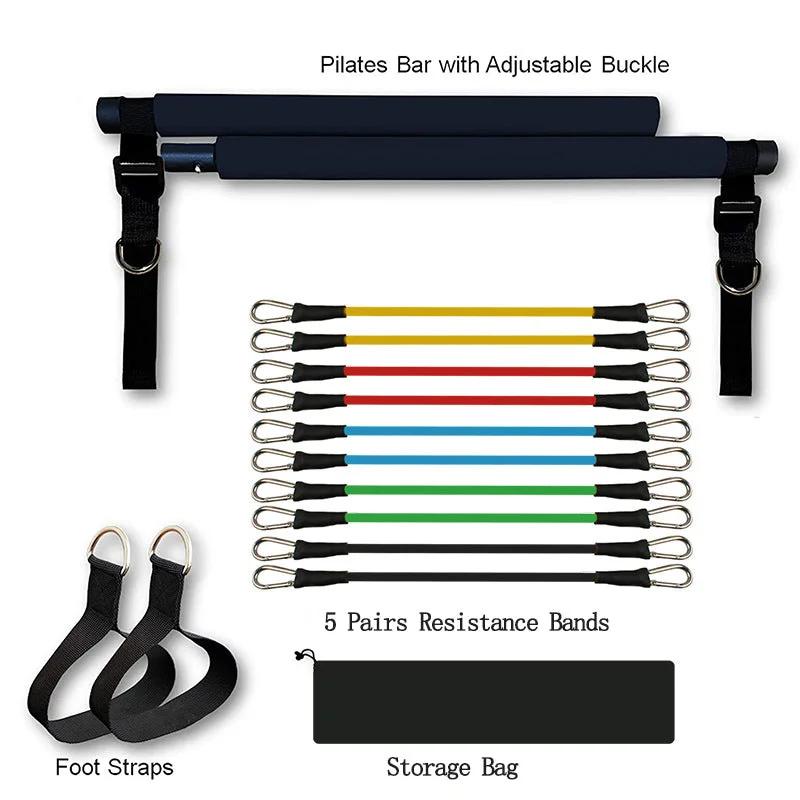 Fitness Yoga Pilates Bar Portable Gym Accessories Sport Elastic Bodybuilding Resistance Bands For Home Trainer Workout Equipment - WILKYs