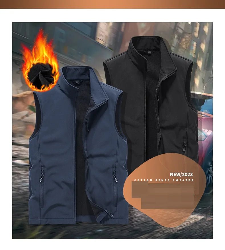 Fleece Vest For Men Winter Softshell Jacket Polar Fleece Outdoor Fishing Sleeveless Men Waistcoat Windproof Softshell Vest Men5x - WILKYs
