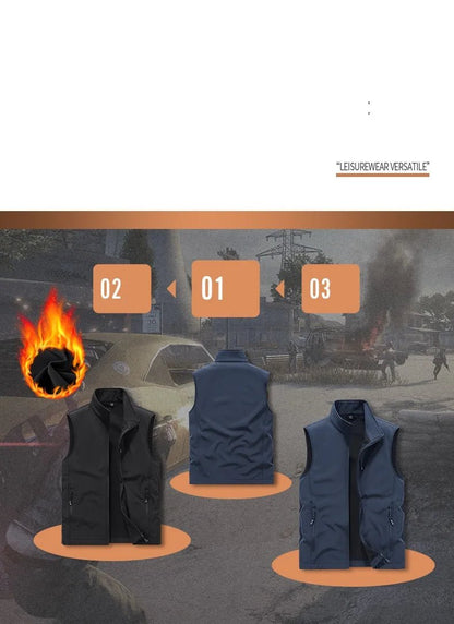 Fleece Vest For Men Winter Softshell Jacket Polar Fleece Outdoor Fishing Sleeveless Men Waistcoat Windproof Softshell Vest Men5x - WILKYs
