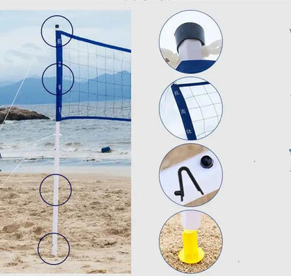 Folding Volleyball Net Rack Adjustable Height Badminton Net Ourdoor Ball Sports Accessories Use For Beach - WILKYs