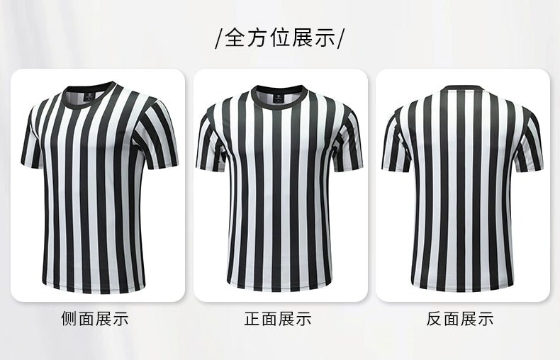 Football Light Board Referee Clothing Tops Basketball Referee Equipment Black and White Stripes Referee Clothing Men's Printing Number - WILKYs