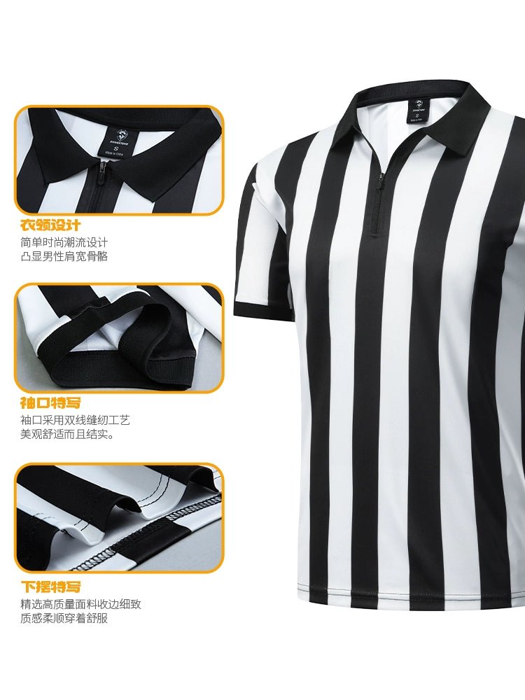 Football Light Board Referee Clothing Tops Basketball Referee Equipment Black and White Stripes Referee Clothing Men's Printing Number - WILKYs