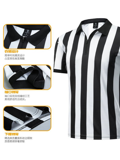 Football Light Board Referee Clothing Tops Basketball Referee Equipment Black and White Stripes Referee Clothing Men's Printing Number - WILKYs