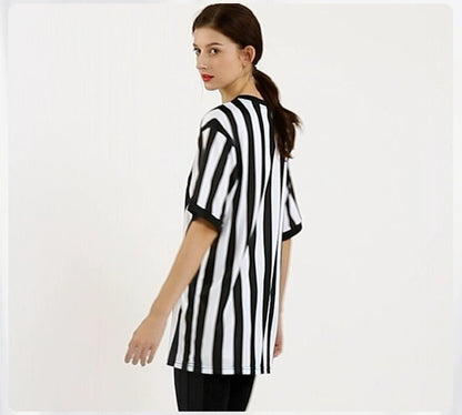 Football Light Board Referee Clothing Tops Basketball Referee Equipment Black and White Stripes Referee Clothing Men's Printing Number - WILKYs
