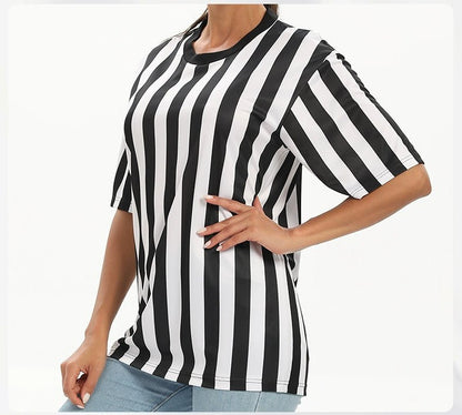 Football Light Board Referee Clothing Tops Basketball Referee Equipment Black and White Stripes Referee Clothing Men's Printing Number - WILKYs
