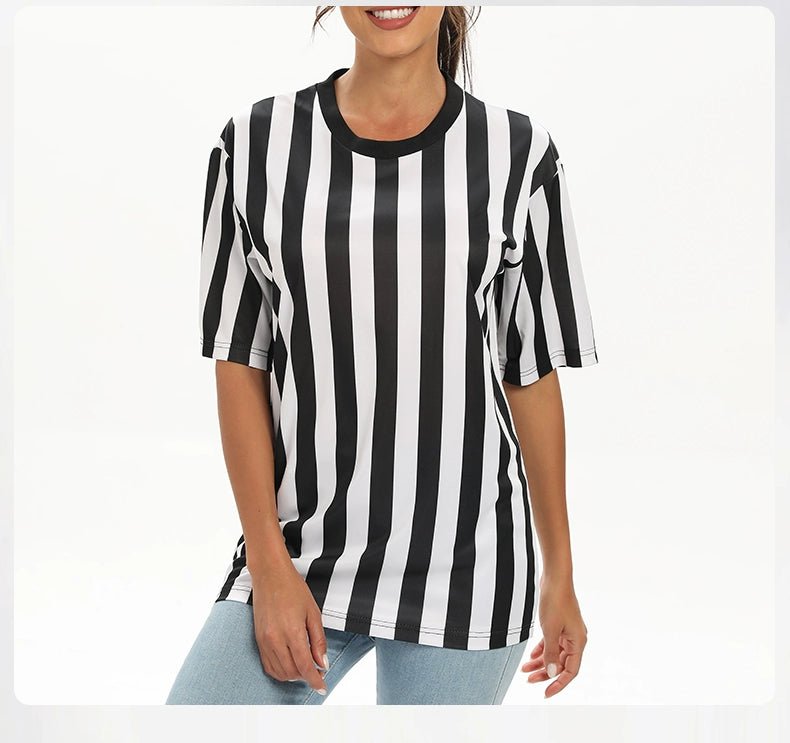 Football Light Board Referee Clothing Tops Basketball Referee Equipment Black and White Stripes Referee Clothing Men's Printing Number - WILKYs