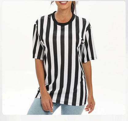 Football Light Board Referee Clothing Tops Basketball Referee Equipment Black and White Stripes Referee Clothing Men's Printing Number - WILKYs